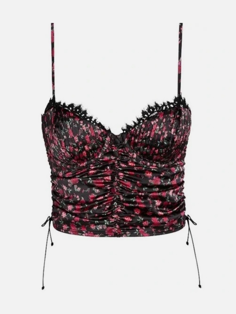 For Love and Lemons Melrose Floral Black Bustier